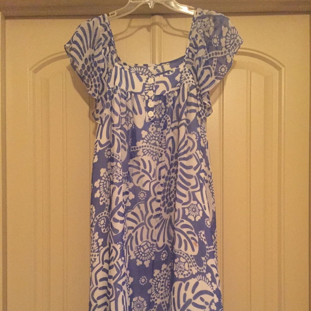 TIBI Blue/White Midi Dress